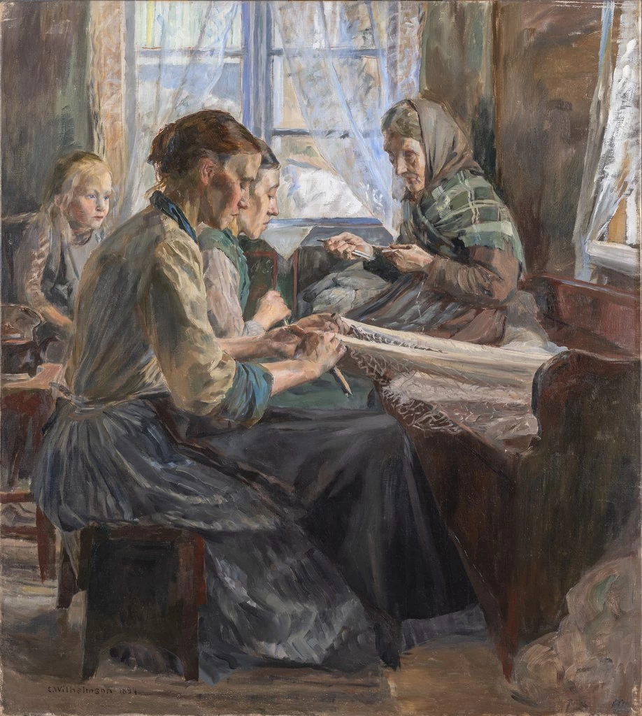 Pescatrici che fabbricano reti, Bohuslän - Museo d'arte di Göteborg
